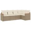 vidaXL 5-dijelni vrtni set sofa s jastucima bež od poliratana