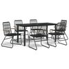 vidaXL 7-dijelni vrtni blagovaonski set od PVC ratana crni