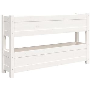 vidaXL Sadilica bijela 112x25x66 cm od masivne borovine