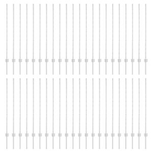 vidaXL Stup za ogradu 44 pcs Srebrno 160 cm Čelik