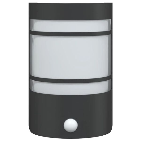 vidaXL Vanjske zidne svjetiljke sa senzorima 2 kom crne od čelika