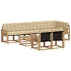 vidaXL Set vanjskih sofa s jastukom 9 pcs Bijela i bež