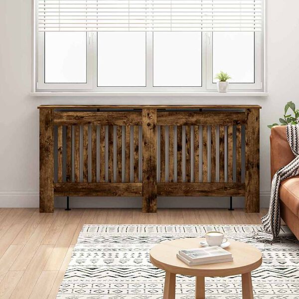 vidaXL Pokrivač radijatora Dimljeni hrast 172 x 19 x 81,5 cm