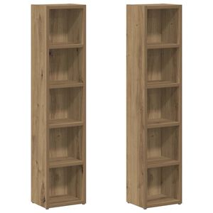 vidaXL Ormarići za CD-ove 2 kom boja hrasta 21 x 16 x 93,5 cm drveni