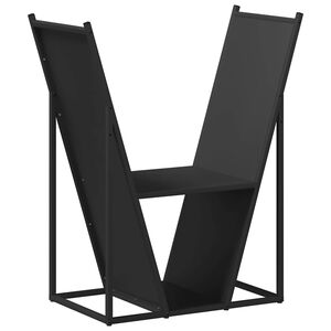 vidaXL Stalak za drva crni 69,5x35x81 cm hladno valjani čelik