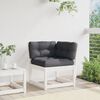 vidaXL Kutna vrtna sofa s jastucima bijela 73 x 73 x 78 cm od borovine