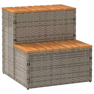 vidaXL siva hidromasažna kada 50x50x50,5 cm poliratan i puna bagrem