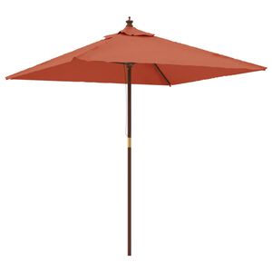 vidaXL Vrtni suncobran s drvenim stupom terakota 198 x 198 x 231 cm