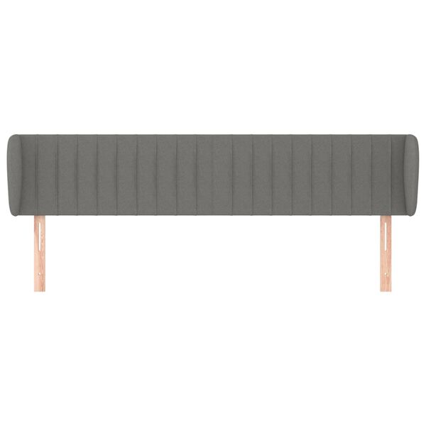 vidaXL Uzglavlje s u&scaron;ima tamnosivo 203x23x78/88 cm od tkanine