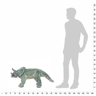 vidaXL Samostojeći plišani dinosaur triceratops zeleni XXL