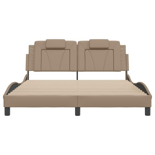 vidaXL Okvir za krevet Viana bez madraca cappuccina 160x200 cm umjetna kože