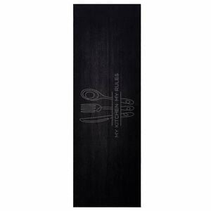 vidaXL Kuhinjski Tepih Crna 180 x 60 cm 100% poliamid Mogu se prati