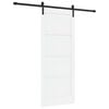 vidaXL Klizna vrata Bijela i crna 83 x 202 cm Masivna borovina