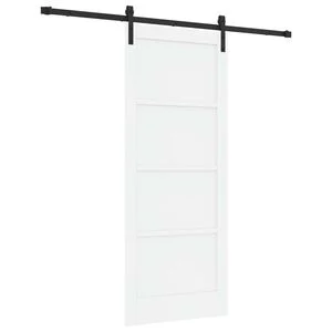 vidaXL Klizna vrata Bijela i crna 83 x 202 cm Masivna borovina
