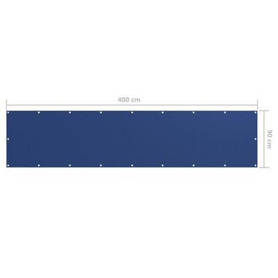 vidaXL Balkonski zastor plavi 90 x 400 cm od tkanine Oxford