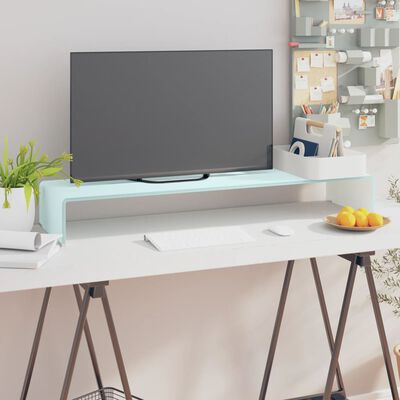 vidaXL Stalak za TV/monitor stakleni zeleni 100 x 30 x 13 cm