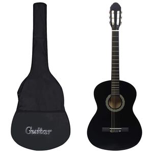 vidaXL Klasična gitara za početnike s torbom crna 4/4 39