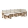 vidaXL Set vanjskih sofa 7 kom. Prirodna i krema bijela Poliester
