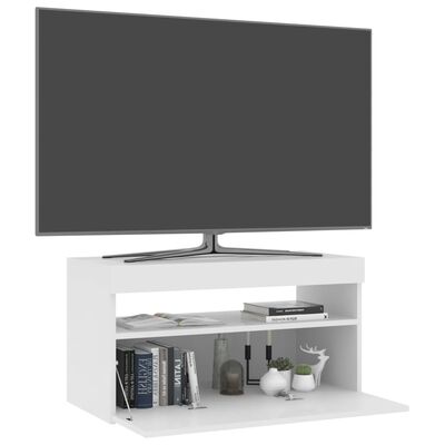 vidaXL TV ormarić s LED svjetlima visoki sjaj bijeli 75 x 35 x 40 cm