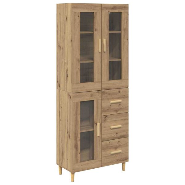 vidaXL Highboard Umjetnički hrast 69,5 x 34 x 180 cm Konstruirano drvo