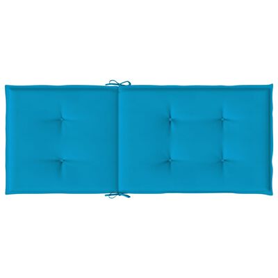 vidaXL Jastuci za vrtne stolice 2 kom plavi 120 x 50 x 3 cm od tkanine