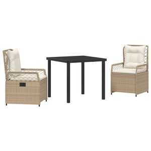 vidaXL Vrtni set za objed 3 pcs Bež i krem bijela poliratan