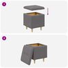 vidaXL Otoman za pohranu s jastukom Sivi 40 x 40 x 45 cm Umjetna koža