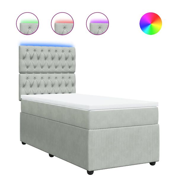 vidaXL Box spring krevet s madracem svjetlosivi 80 x 200 cm bar&scaron;unasti