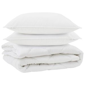 vidaXL Duvet za sve sezone s jastukom 3 pcs Bijelo Mikrovlakna
