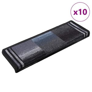 vidaXL Otirači za stepenice samoljepljivi 10 kom 65x21x4 cm crno-sivi