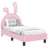 vidaXL Okvir kreveta za malu djecu s naslonom Ružičasta 70 x 140 cm PU