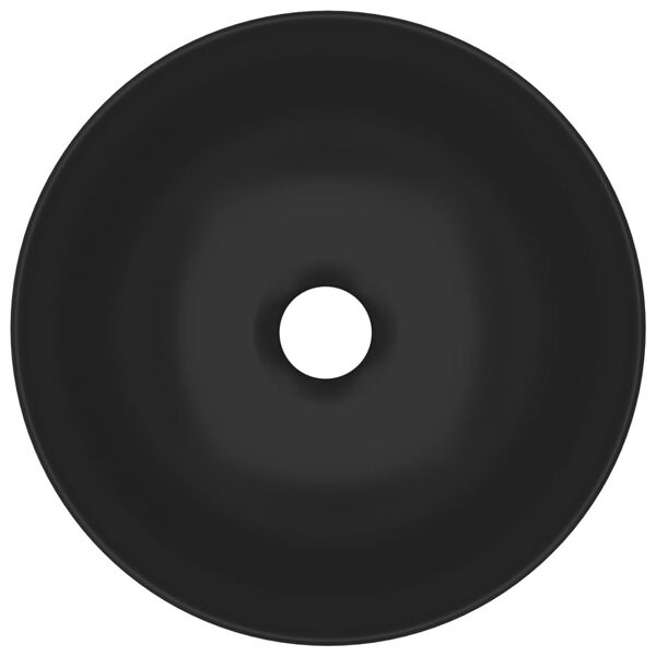 vidaXL Kupaonski umivaonik od keramike mat crni okrugli