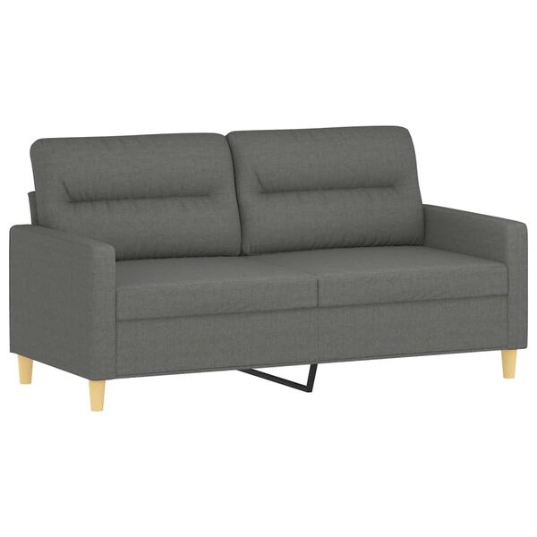 vidaXL 2-dijelni set sofa s jastucima tamnosivi od tkanine