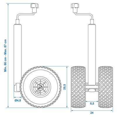 ProPlus dupli kotač za manevriranje prikolice guma na zrak 26 x 8,5 cm