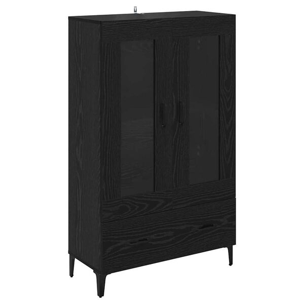 vidaXL Highboard Crni hrast 70 x 31 x 115 cm Obrađeno drvo i čelik