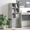 vidaXL Highboard s ladicama Betonski sivi 45,5 x 34 x 127 cm