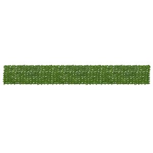 vidaXL Zaslon za balkon s li&scaron;ćem Zelena i žuta 600 x 75 cm