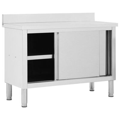 vidaXL Radni stol s kliznim vratima 120 x 50 x (95 - 97) cm od čelika