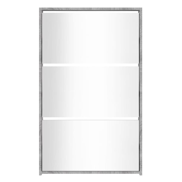 vidaXL Ormarić za cipele s ogledalom 3razine boja hrasta 63x17x102,5cm