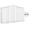vidaXL Lučne gabionske ko&scaron;are 14kom 200x50x120/140cm pocinčano željezo