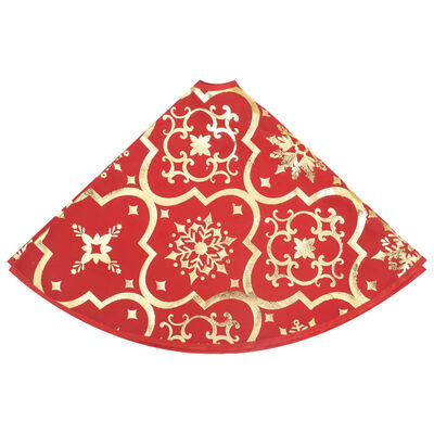 vidaXL Luksuzna podloga za božićno drvce s čarapom crvena 122 cm