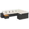 vidaXL 10-dijelni set vrtnih sofa s jastucima crni od poliratana