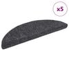vidaXL Prostirke za stepenice, samoljepljive, 5 kom, 56x17x3 cm, tamno sive, poluokrugle