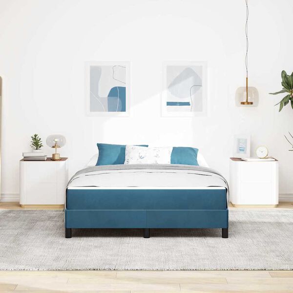 vidaXL Krevet s opruga kutije Tamno plava 140 x 190 cm tkanina
