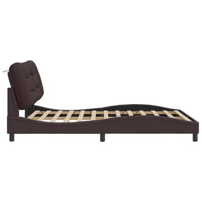 vidaXL Okvir za krevet s uzglavljem tamnosmeđi 160x200 cm od tkanine