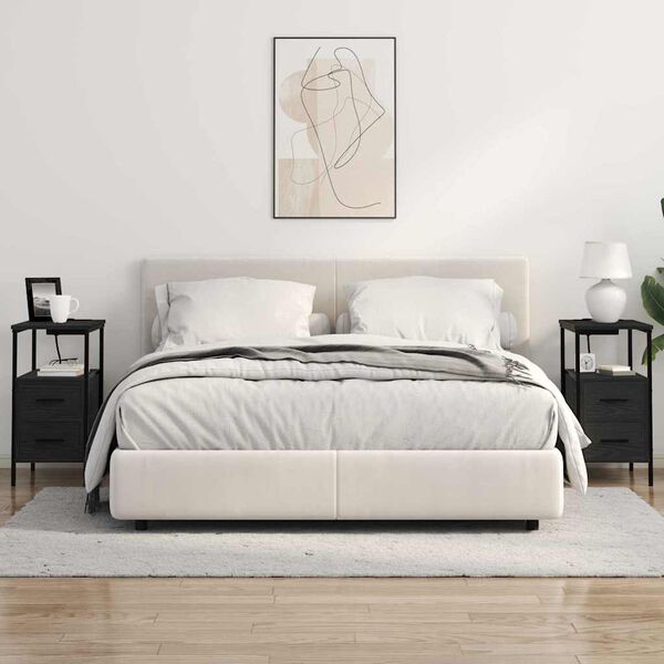 vidaXL Noćni ormar Crni hrast 30 x 48 x 61 cm Konstruirano drvo