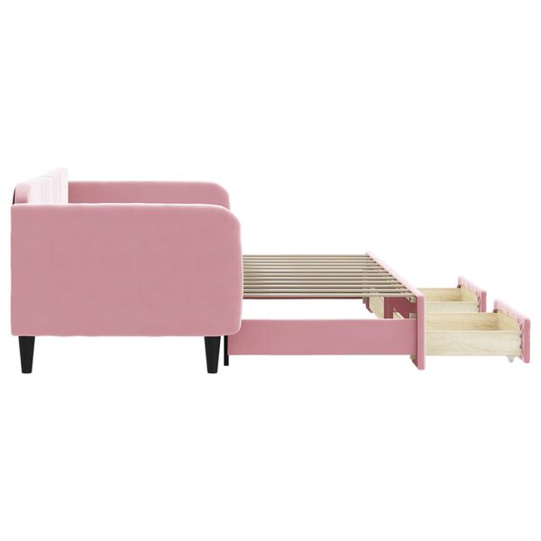 vidaXL Dnevni krevet na razvlačenje ružičasti 90 x 200 cm bar&scaron;unasti