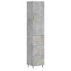 vidaXL Visoka komoda siva betona 34,5x34x180 cm od konstruiranog drva