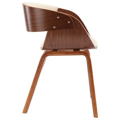 vidaXL Blagovaonska stolica od savijenog drva i umjetne kože krem
