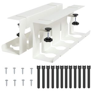 vidaXL Pohranite kablove ispod stola 2 pcs Bijela 43 x 10 x 15 cm